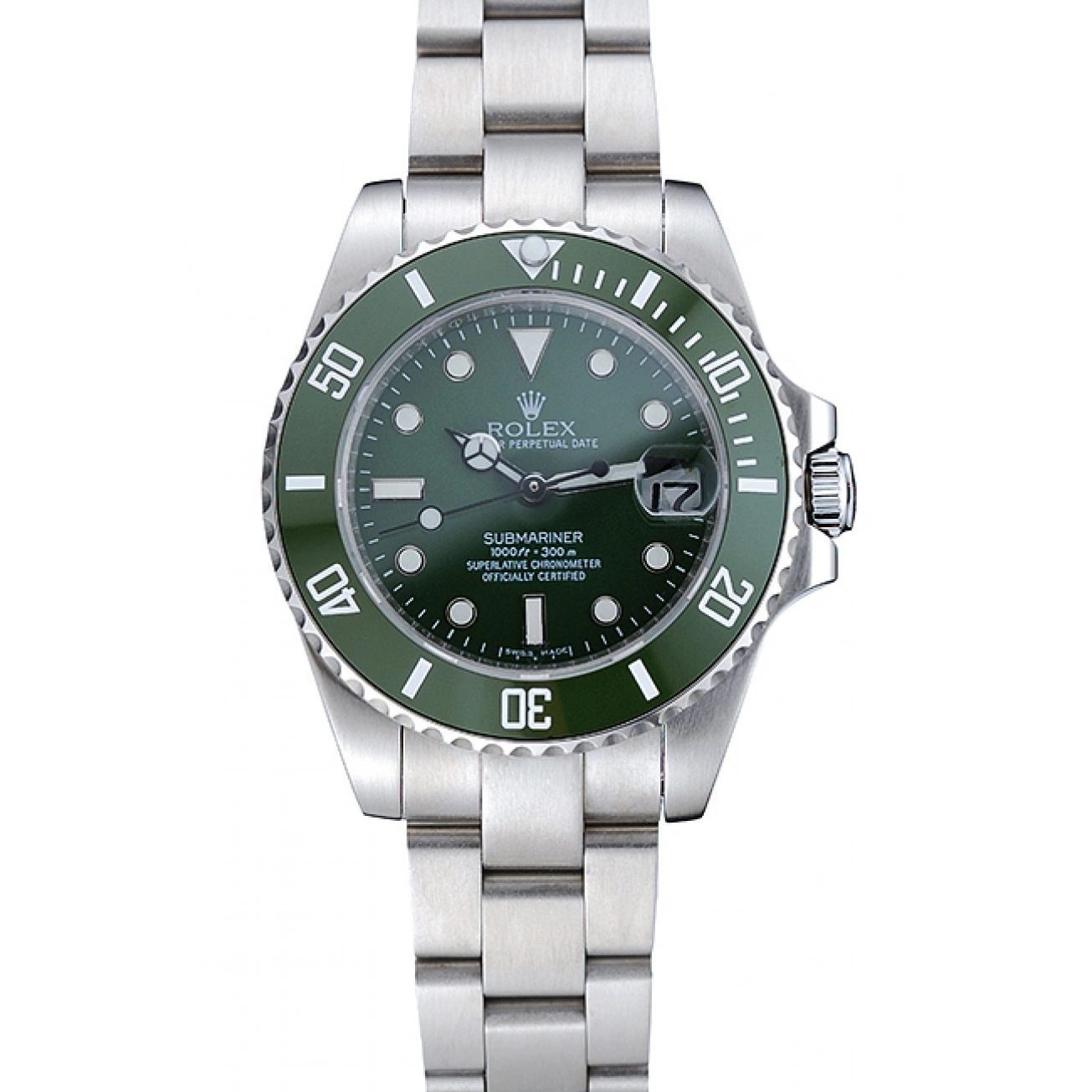 Aaa replica watch 1454151 Rolex Steel Submariner Dial Stainless Bracelet Green 0823